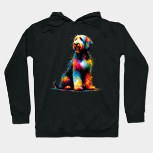 Vibrant Abstract Otterhound in Splashed Paint Art Hoodie